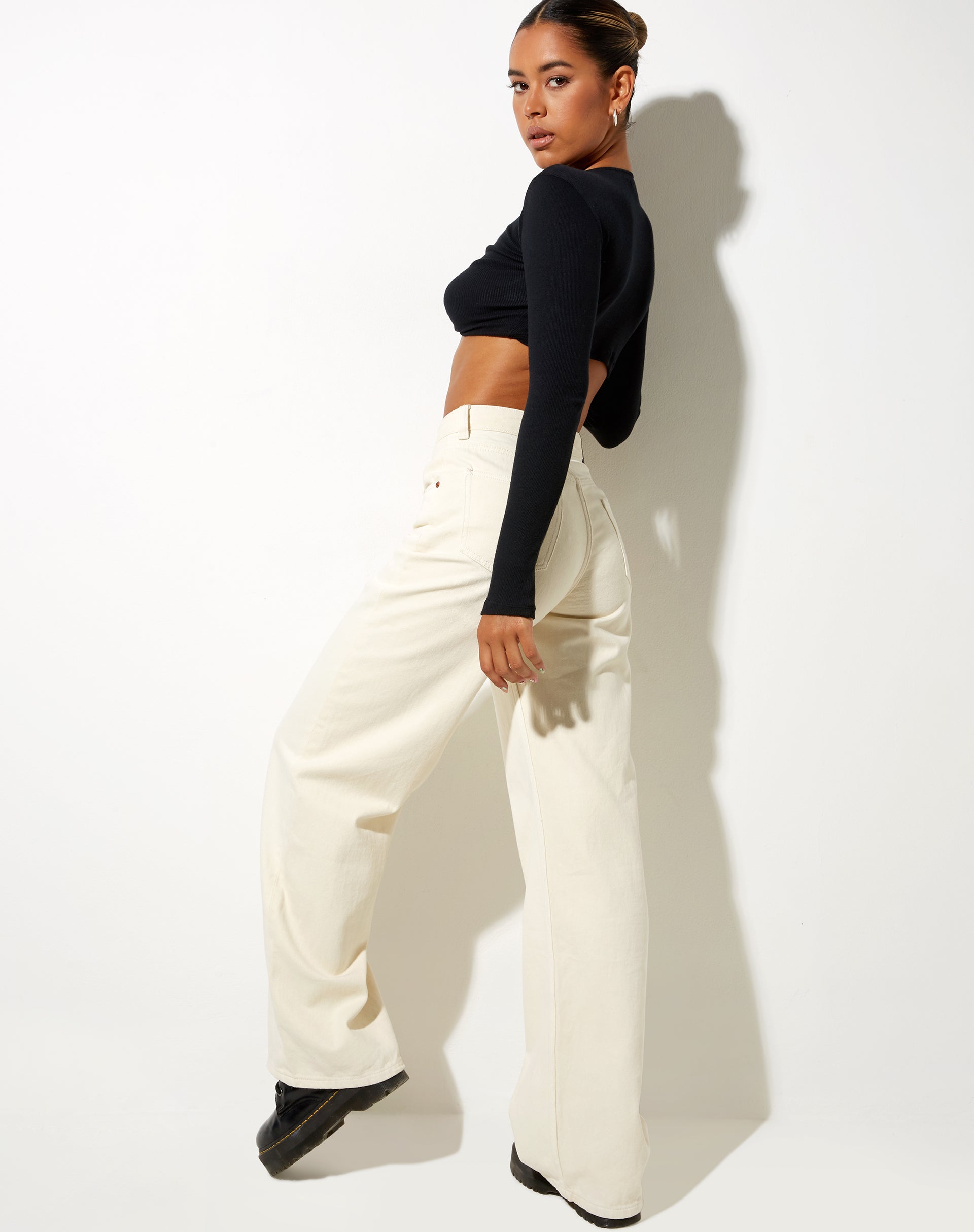 Afbeelding van Extra Wide Jeans in Off White