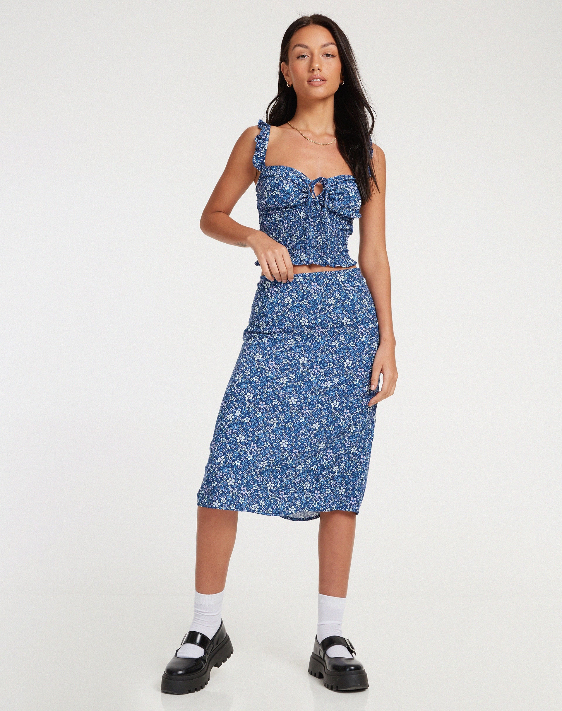 Afbeelding van Ezra Top in Retro Bloemig Blauw