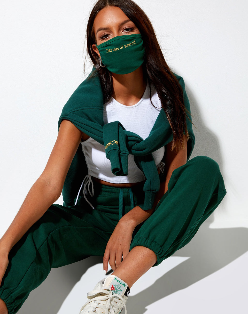 Gezichtsmasker in flesgroen "Take Care Of Yourself" Embro