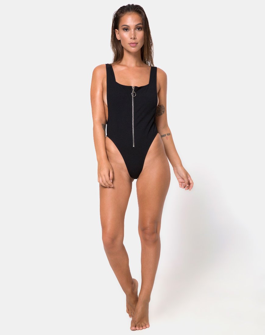 Afbeelding van Farica badpak in Mini Rib Onyx