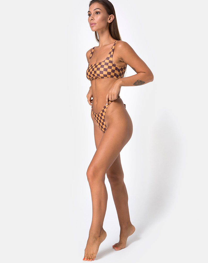 Afbeelding van Farida Bikinitop in Mokka Ruit