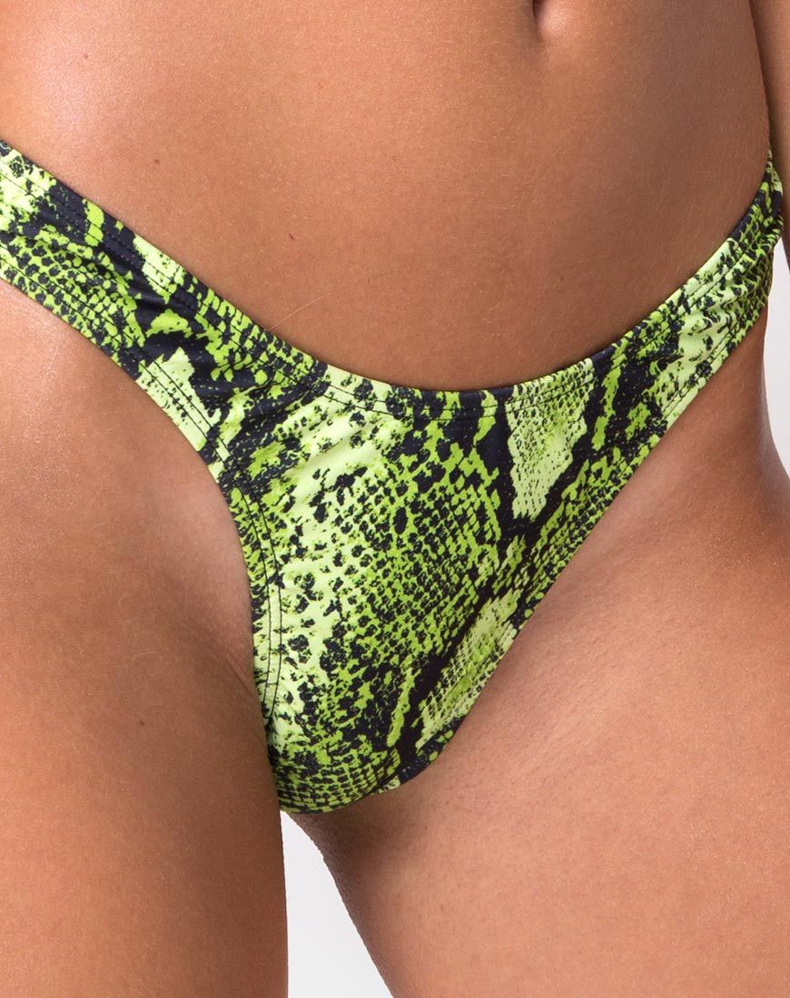 Afbeelding van Farida Bikinibroekje in Slime Lime Snake