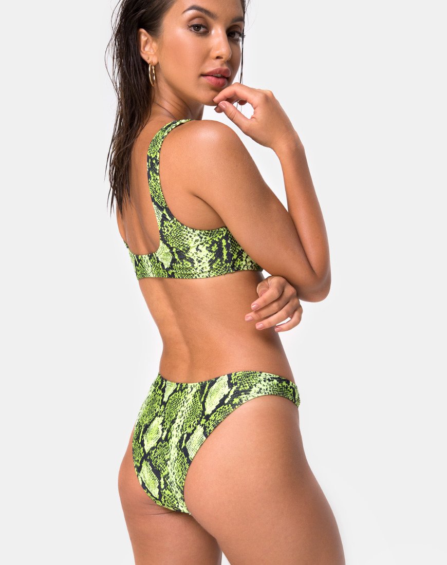 Afbeelding van Farida Bikinibroekje in Slime Lime Snake