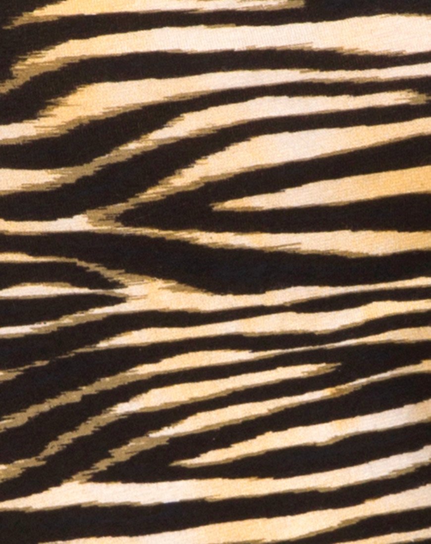 Afbeelding van Farlie Bodycon Dress in Zips Zebra Bruin
