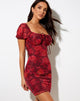 Afbeelding van Jamil Mini Dress in Rough Rose Burgundy