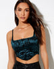 Afbeelding van Elicia Crop Top in Rose Flock Bosgroen