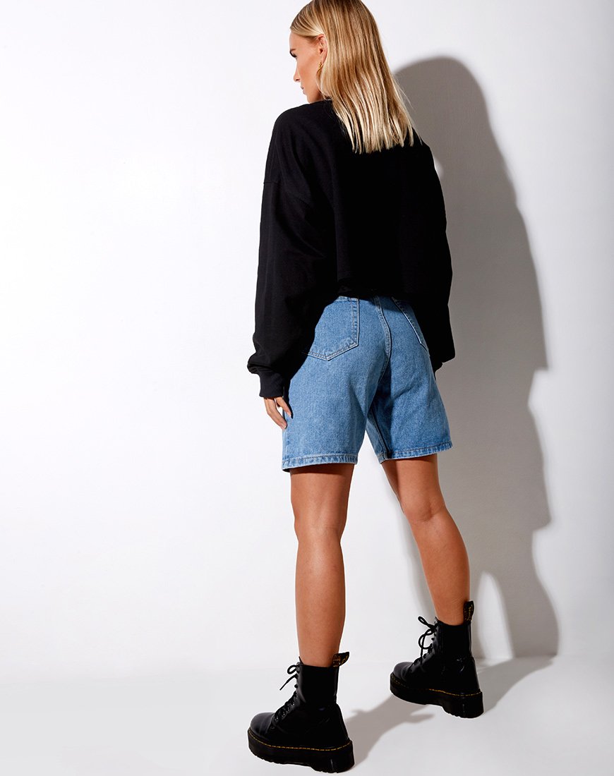 Afbeelding van Fawly Crop Top in Zwart Engel Embro in Neongroen