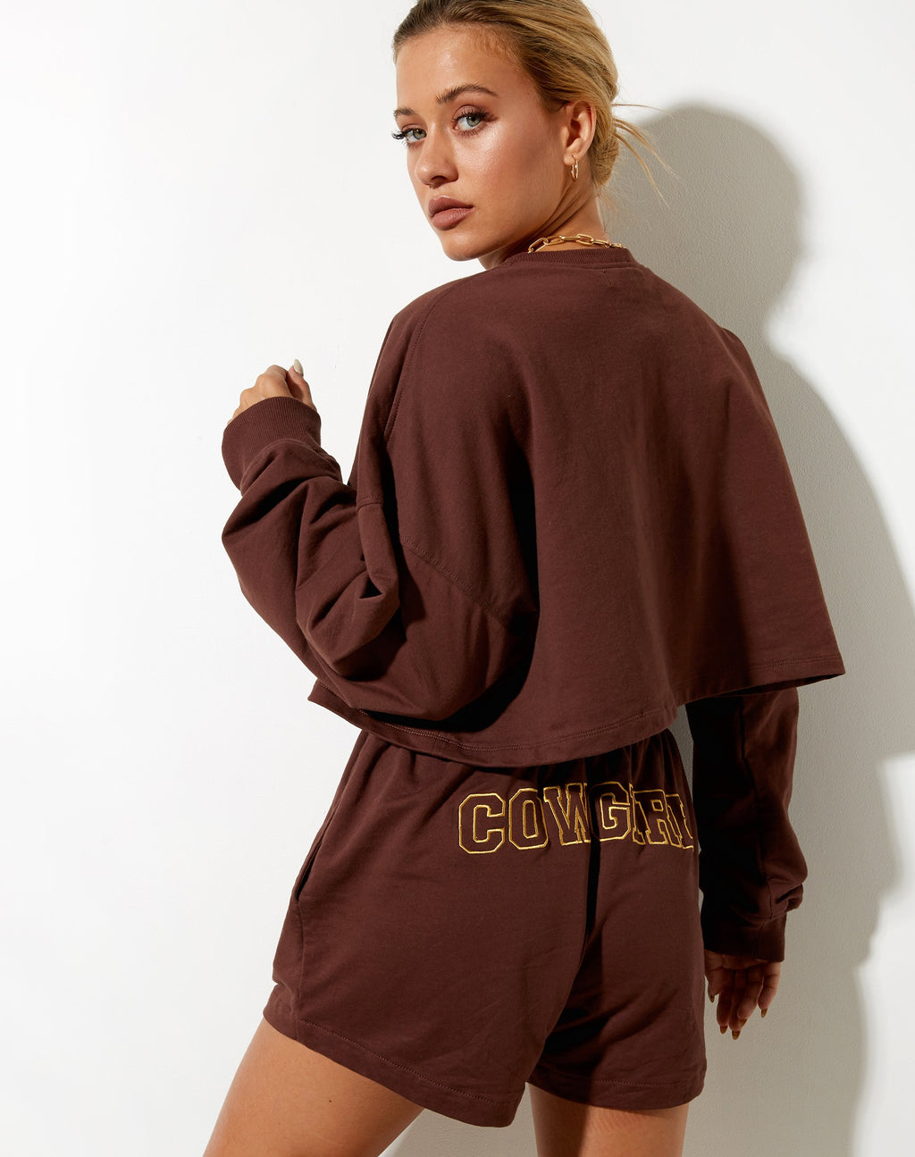 Fawly Crop Top in diep mahonie Cowgirl Embro