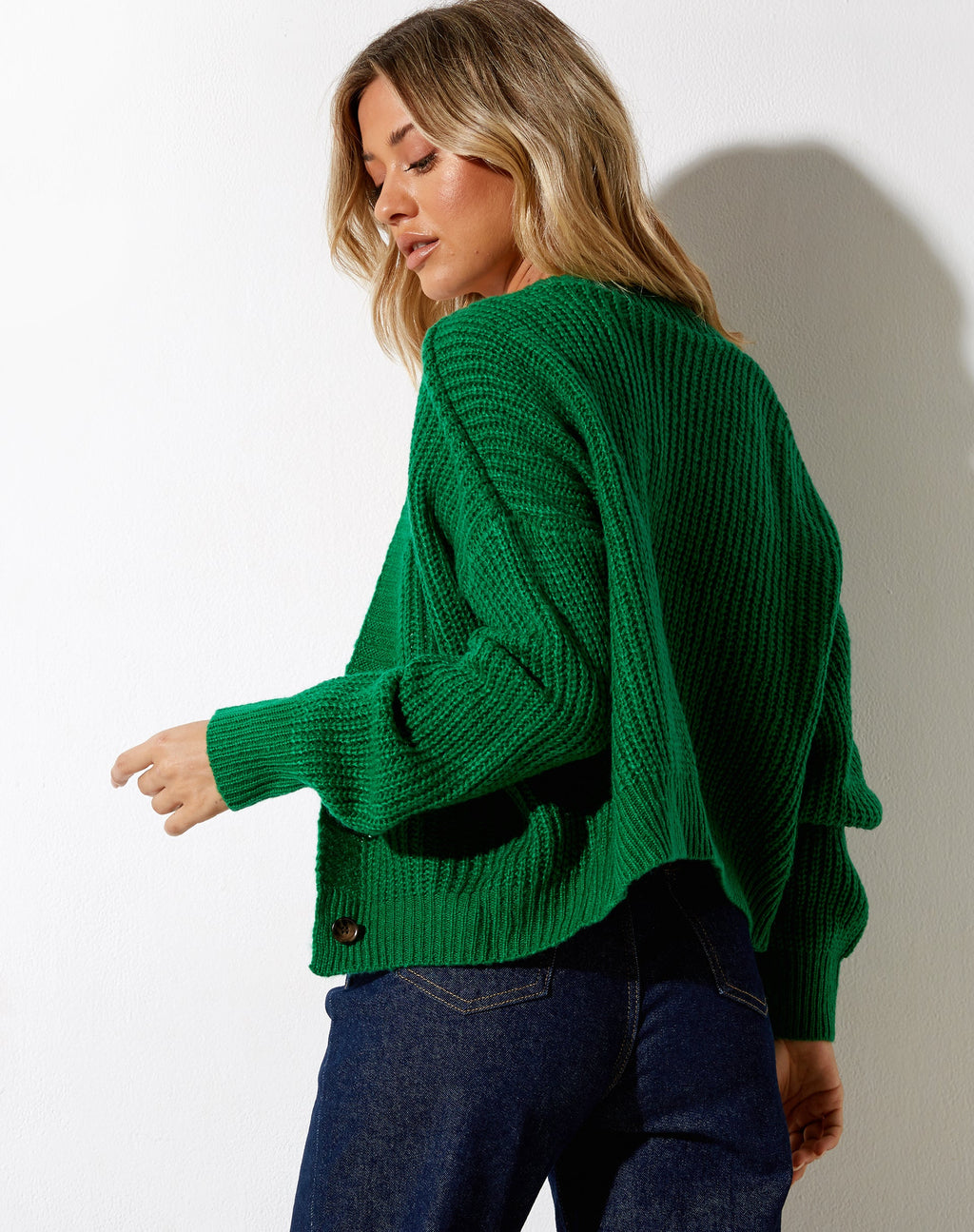 Faya Cardi in gebreid groen