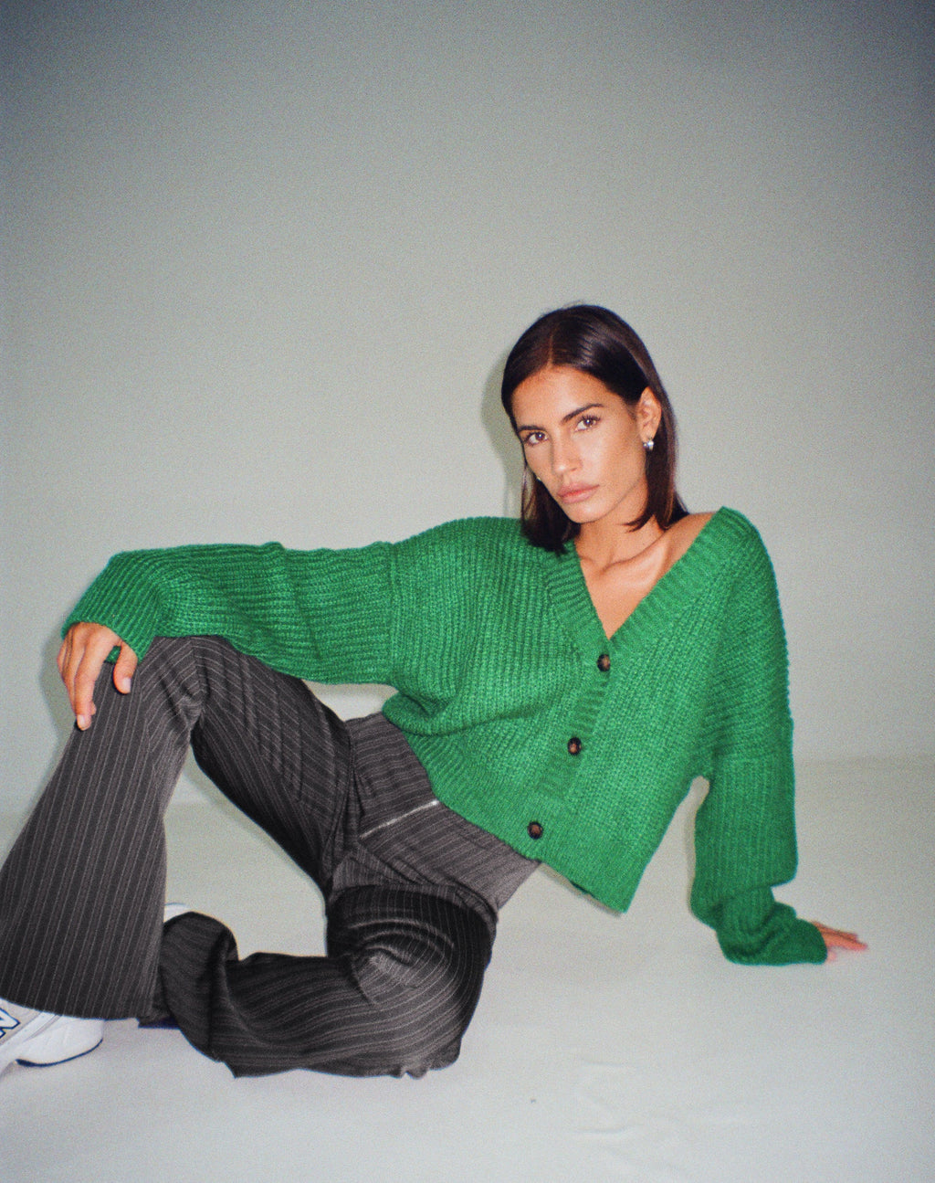 Faya Cardi in gebreid groen