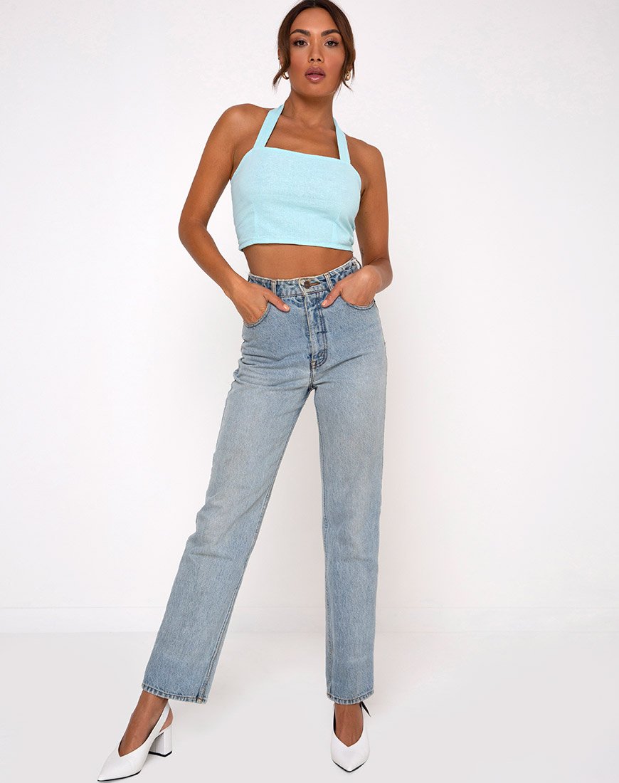 Afbeelding van Fedora Gewaad Top in Aqua