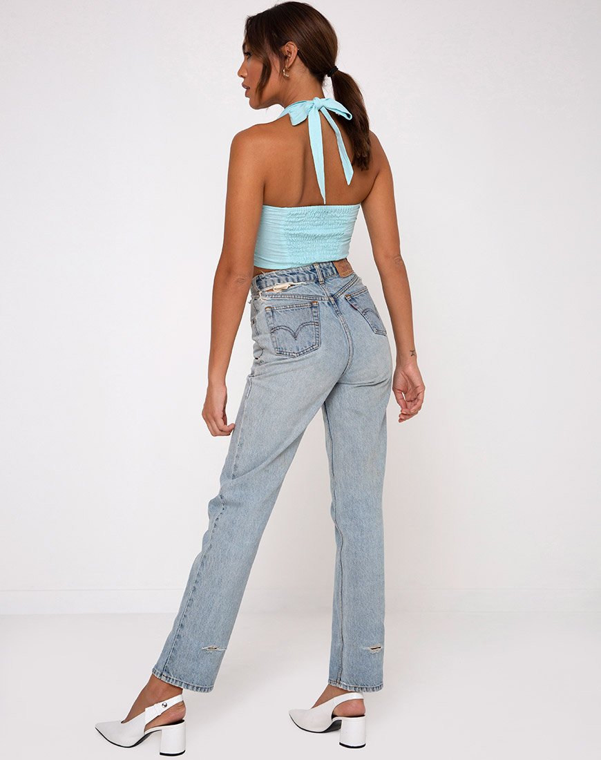 Afbeelding van Fedora Gewaad Top in Aqua