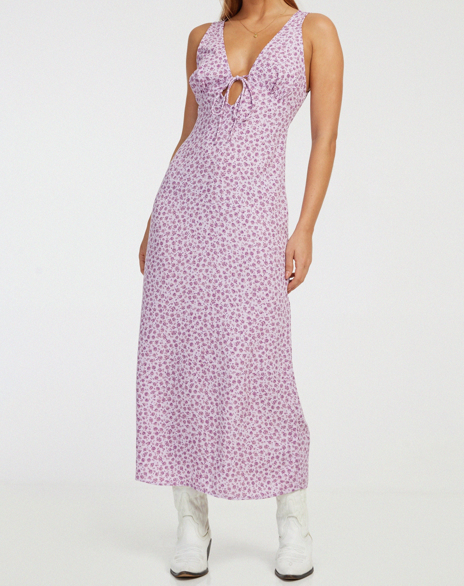 Afbeelding van Fiaso Midi Dress in Ditsy Rose Lilac