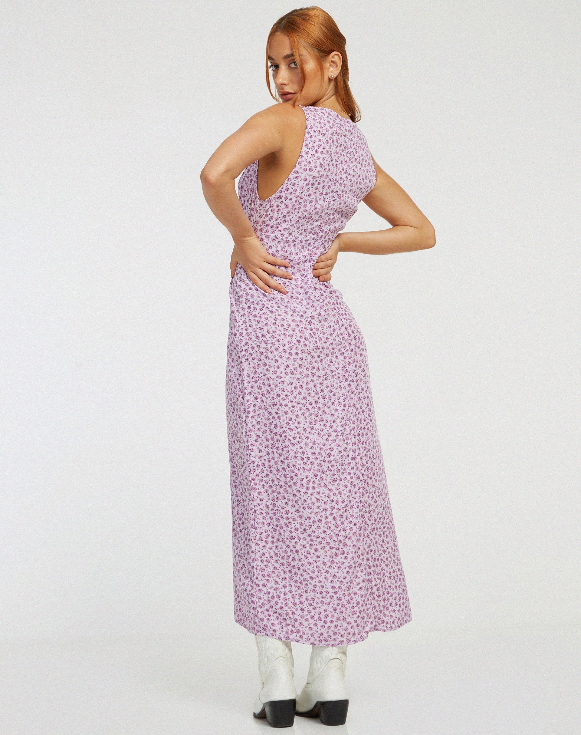 Afbeelding van Fiaso Midi Dress in Ditsy Rose Lilac