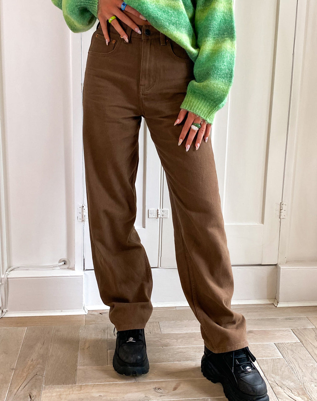 Parallel Jeans in Rijkbruin