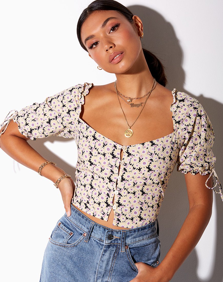 Afbeelding van Flaba Crop Top in Daisy Day Cream