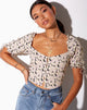 Afbeelding van Flaba Crop Top in Daisy Day Cream