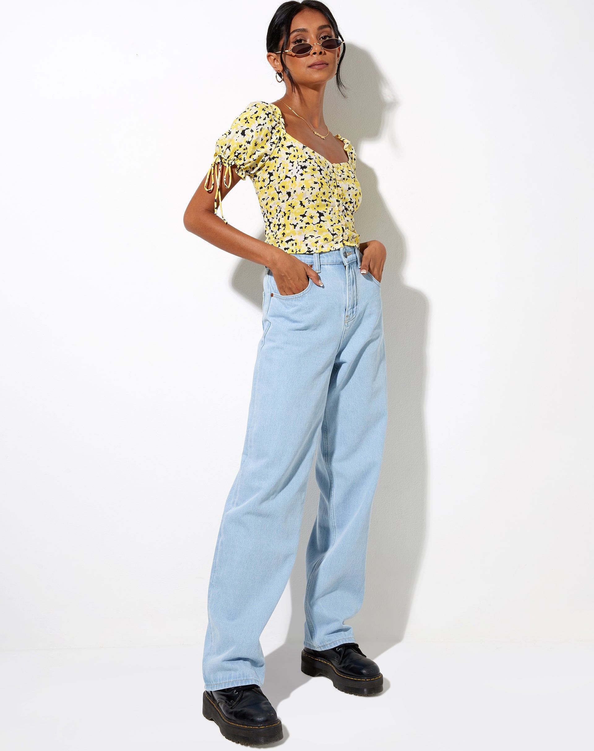 Afbeelding van Flaba Crop Top in Sunflower Pop Yellow