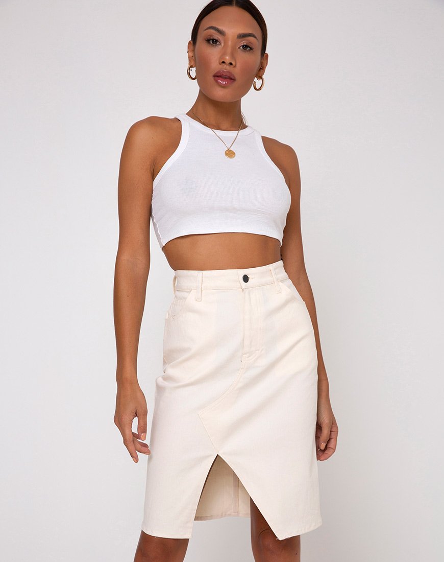 Flasa Midi rok in ecru