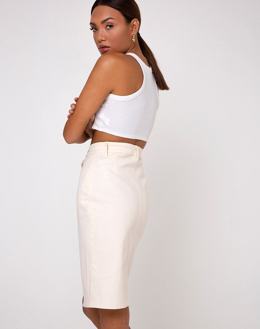 Flasa Midi rok in ecru