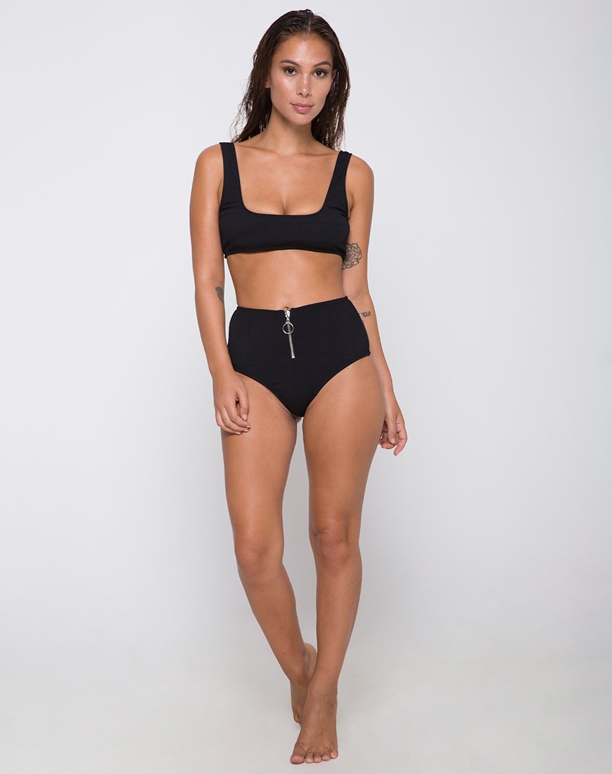 Afbeelding van Fleata Bikinibroekje Mini Rib Gestructureerd Onyx