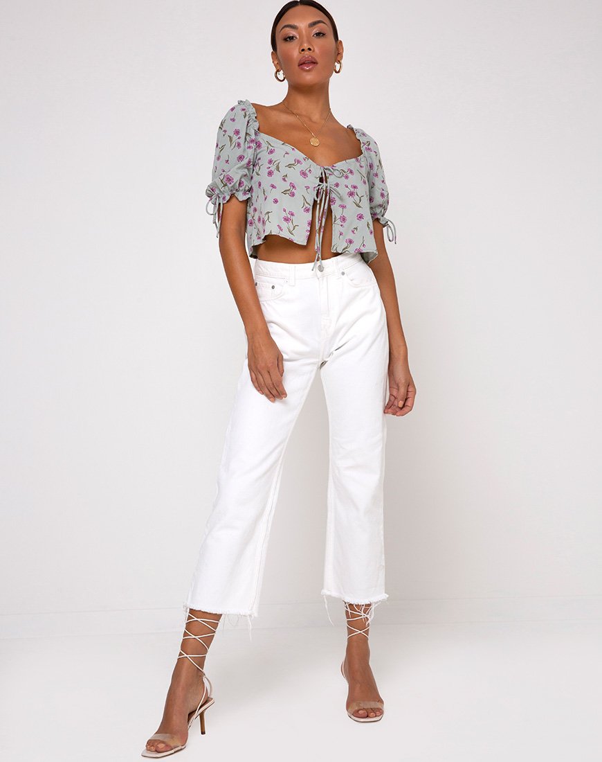 Afbeelding van Fleur Top in Little Petal Dusky Blue