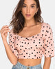 Afbeelding van Flory Crop Top in New Polka Nude