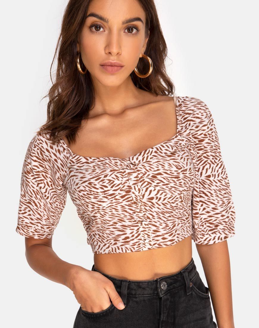 Afbeelding van Flory Crop Top in Safari Taupe