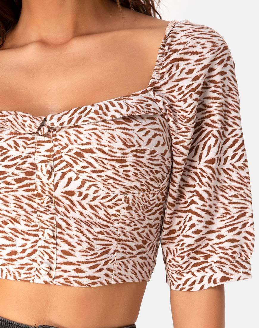 Afbeelding van Flory Crop Top in Safari Taupe