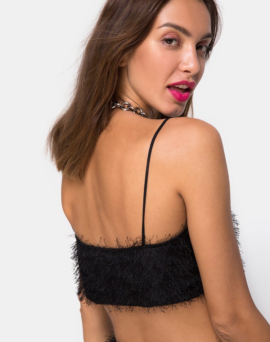 Afbeelding van Balien Crop Top in Franje Zwart