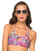 Afbeelding van Motel Flux Longline Bikinitop In Fluro Flower