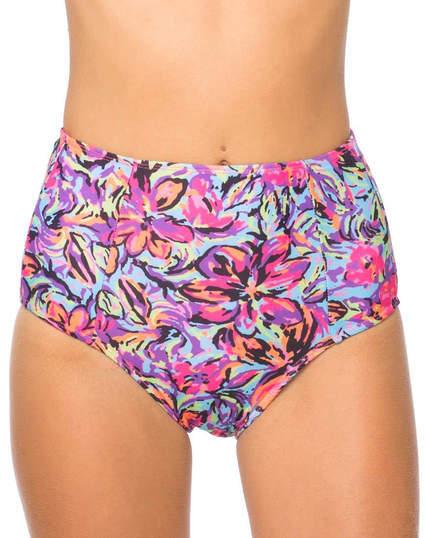 Motel Flux Longline Bikinibroekje In Fluro Flower