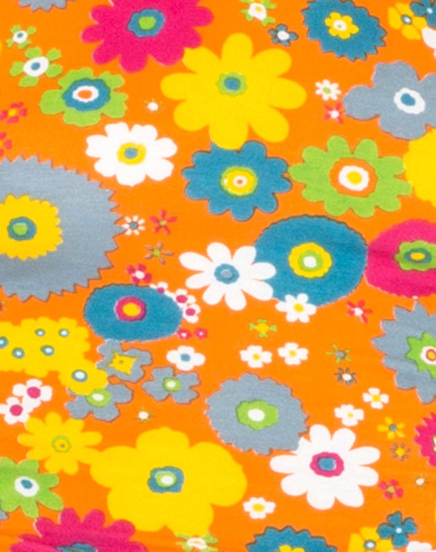 Afbeelding van Eclat Crop Top in Playtime Floral Oranje