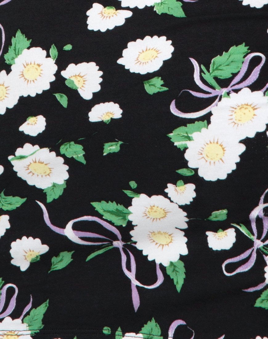 Afbeelding van Kimmy Bodycon Rok in Daisy Lint Zwart