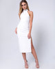Afbeelding van Freja Bodycon Jurk in Multi Rib Ivoor