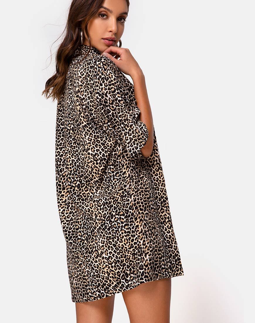 Afbeelding van Fresia Mini Dress in Bruin Rar Leopard