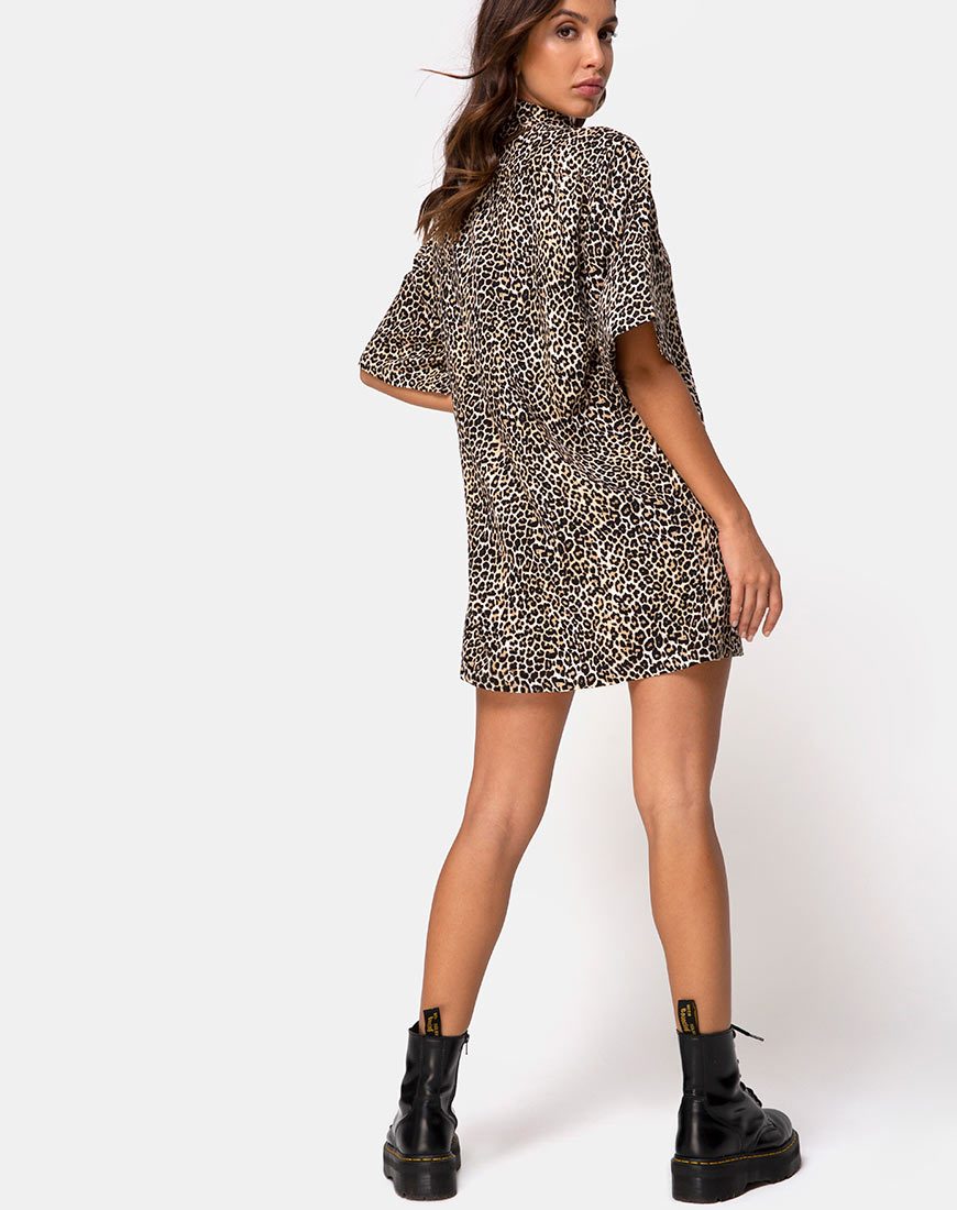 Afbeelding van Fresia Mini Dress in Bruin Rar Leopard