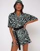 Afbeelding van Fresia Overhemdjurk in Wavey Zebra Mint