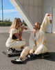 Afbeelding van Motel X Barbara Kristoffersen Wati Hoodie in Panelled Ivory en Winter White