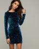 Afbeelding van Gabby Plunge Back Dress in Iridescent Opal Shine Sequin