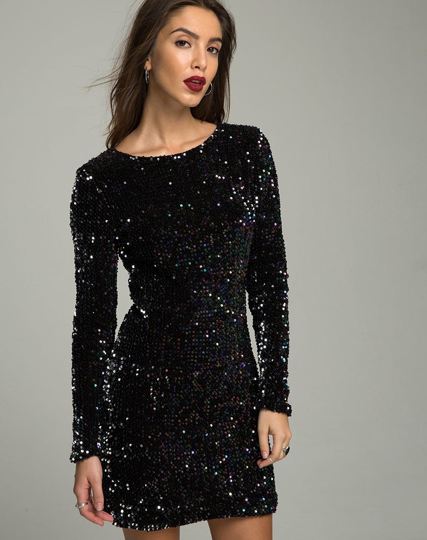 Gabby Jurk in Oil Iridescent Pailletten