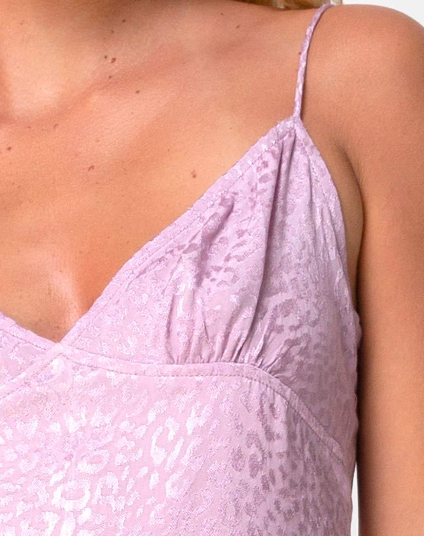 Afbeelding van Gaela Slipjurk in Satijn Cheetah Dusky Lilac