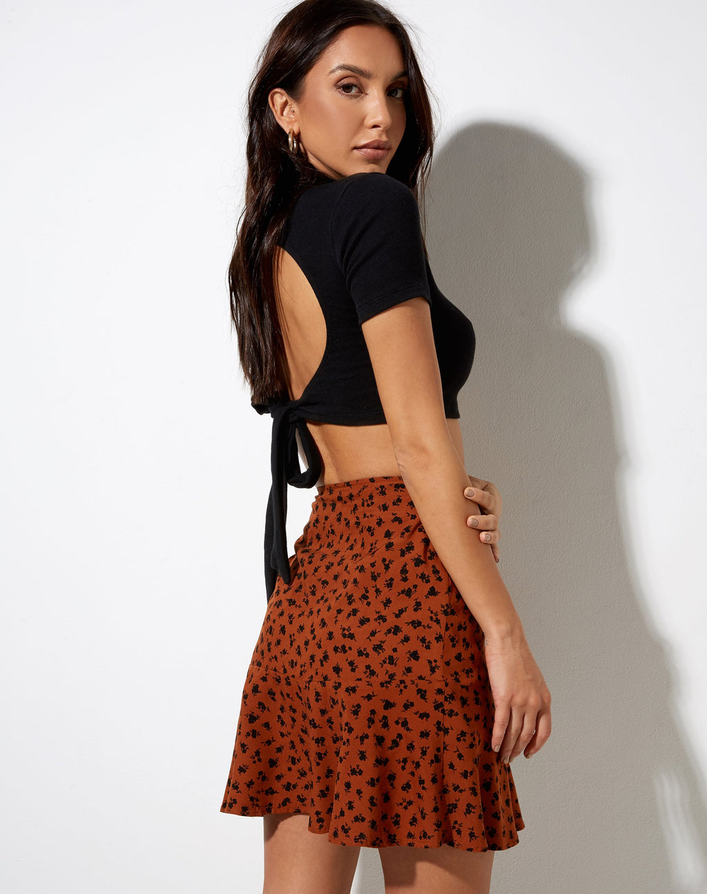Gaelle minirok in Dainty Daisy Bombay Bruin