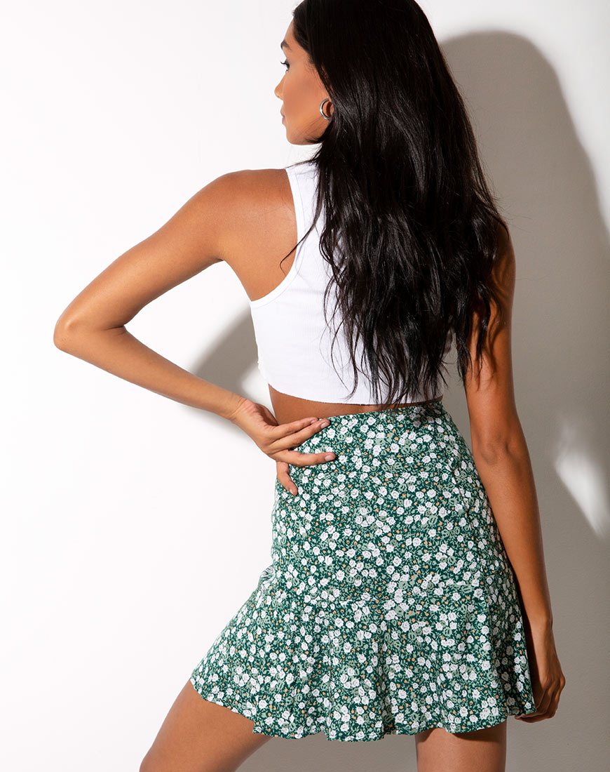 Gaelle rok in Floral Field Green