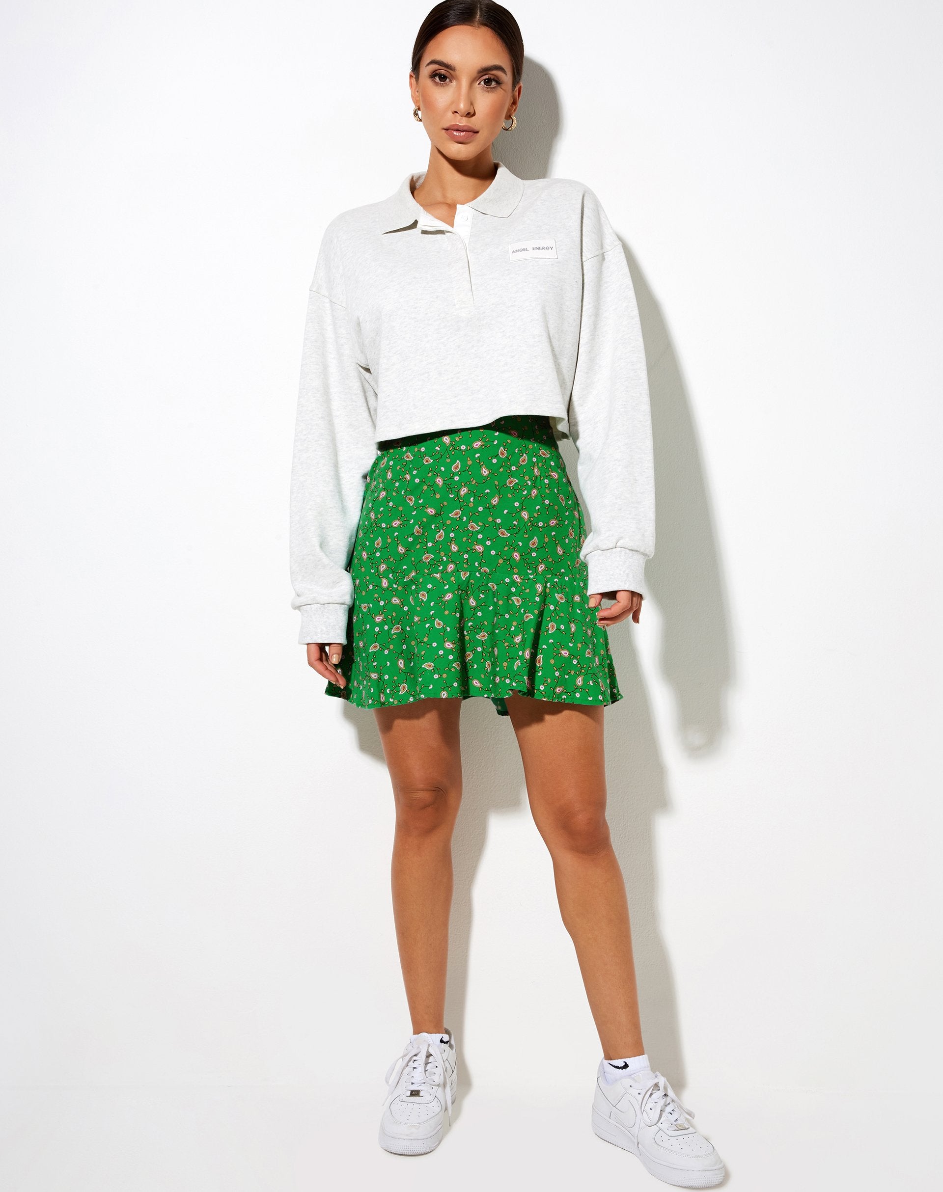 Afbeelding van Gaelle minirok in Paisley Fun Green