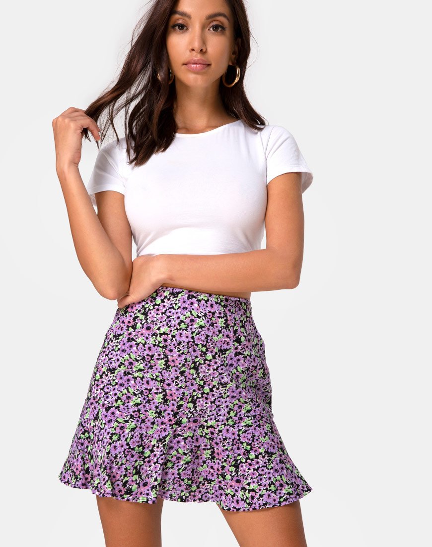 Gaelle minirok in lila bloesem