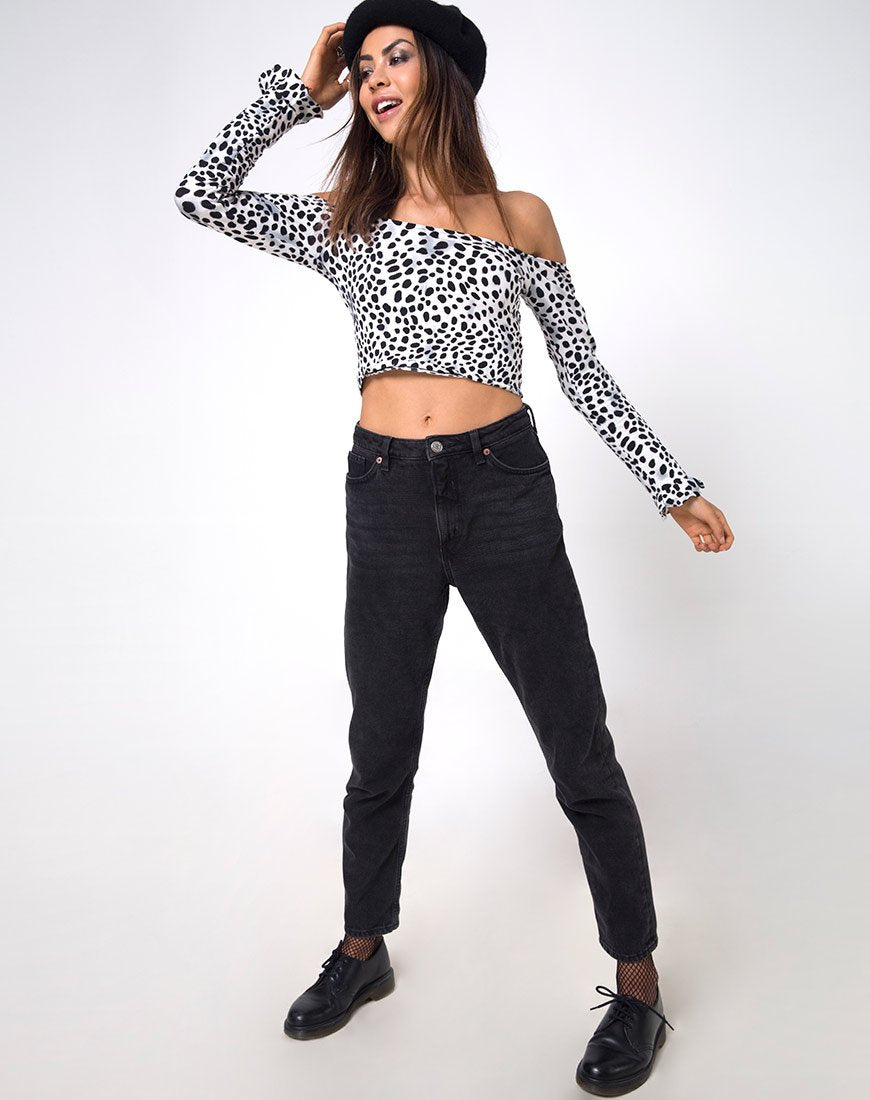 Afbeelding van Gaga Off The Shoulder Crop in Dalmatiër