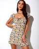 Afbeelding van Galaca Mini Dress in Delightful Daisy
