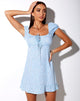 Afbeelding van Galaca Mini Dress in Ditsy Rose Blue