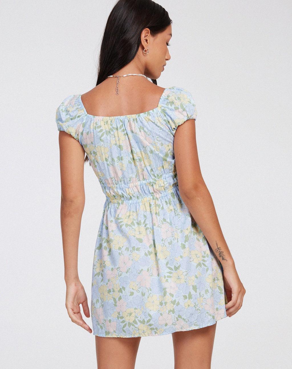 Galova Mini Dress in gewassen pastel bloemen